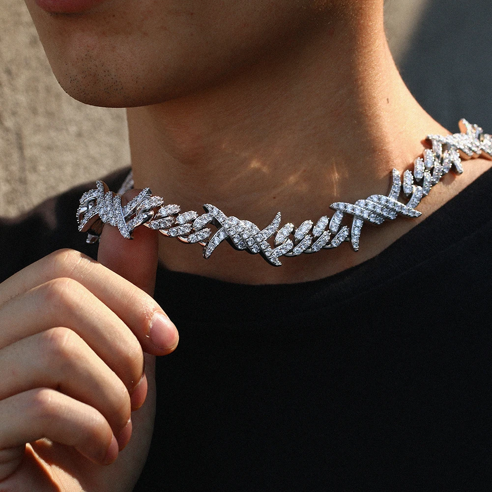 

18k Gold Plated Miami Cuban Chain Necklace 12mm Luxury Hip Hop Accessories Cubic Zirconia