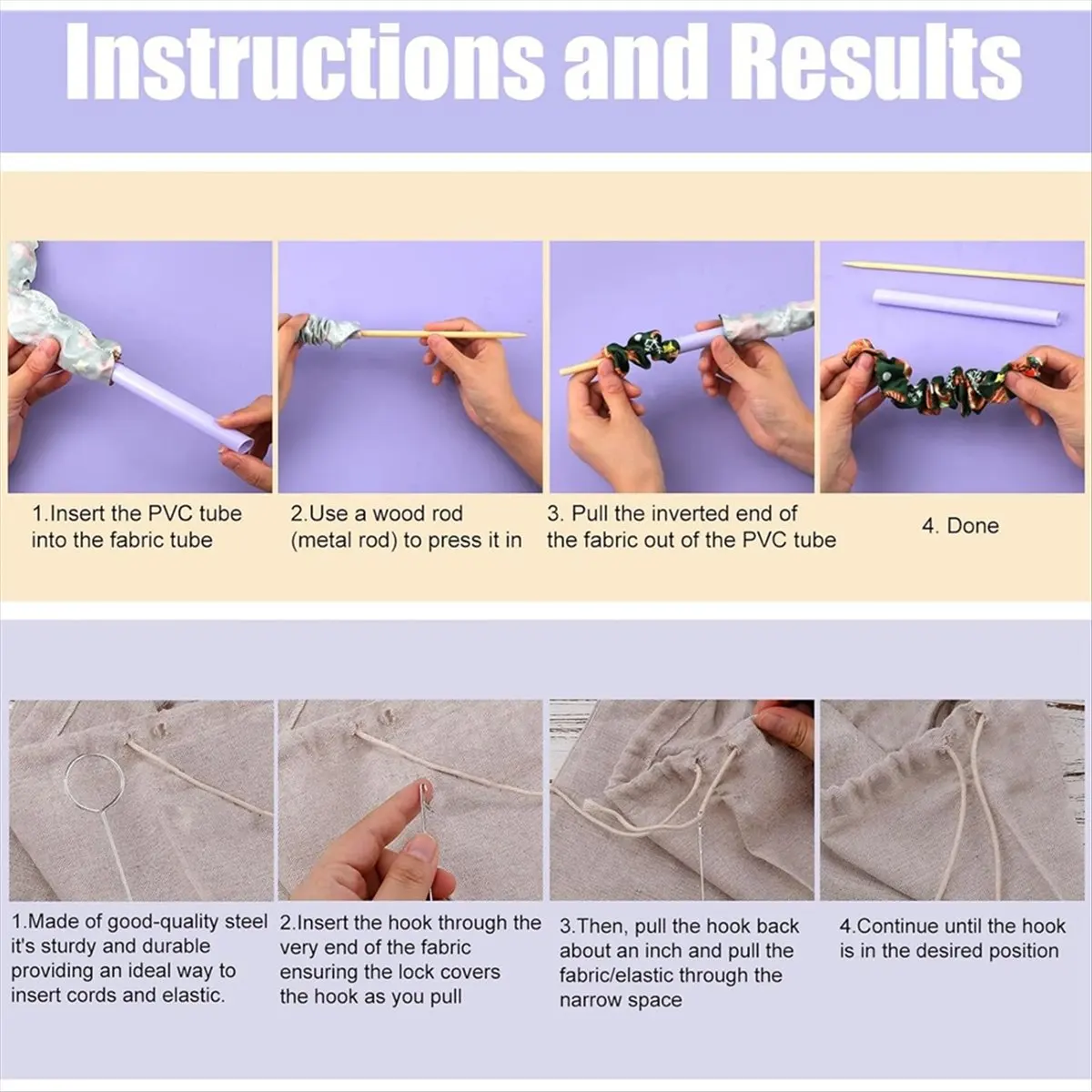 13pcs Quick Turn Fabric Set, for Sewing Threading Crafting & DIY Threader Projects Practical Sewing Turning Accessories