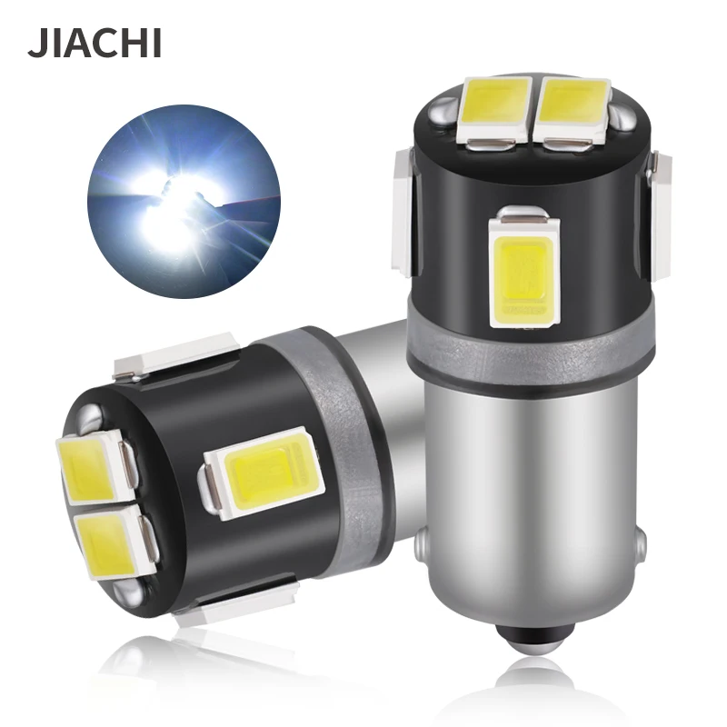 JIACHI 100PCS Super Bright Accessories BA9S Led Light H6W T11 W6W T4W Auto Car Interior Bulb 5630Chip 6SMD Side Lamp 6000K 7000K