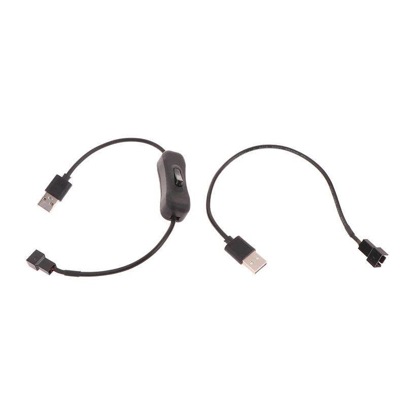1PC Case Fan Adapter Connector Cable USB 2.0 A Male To 3-Pin PWM 5V USB Sleeved Fan Power Adapter Cable