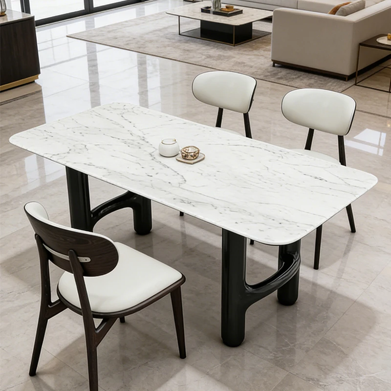 

# Solid Wood Dining Table Mid-Century Light Luxury Fashion Long Table Home Designer