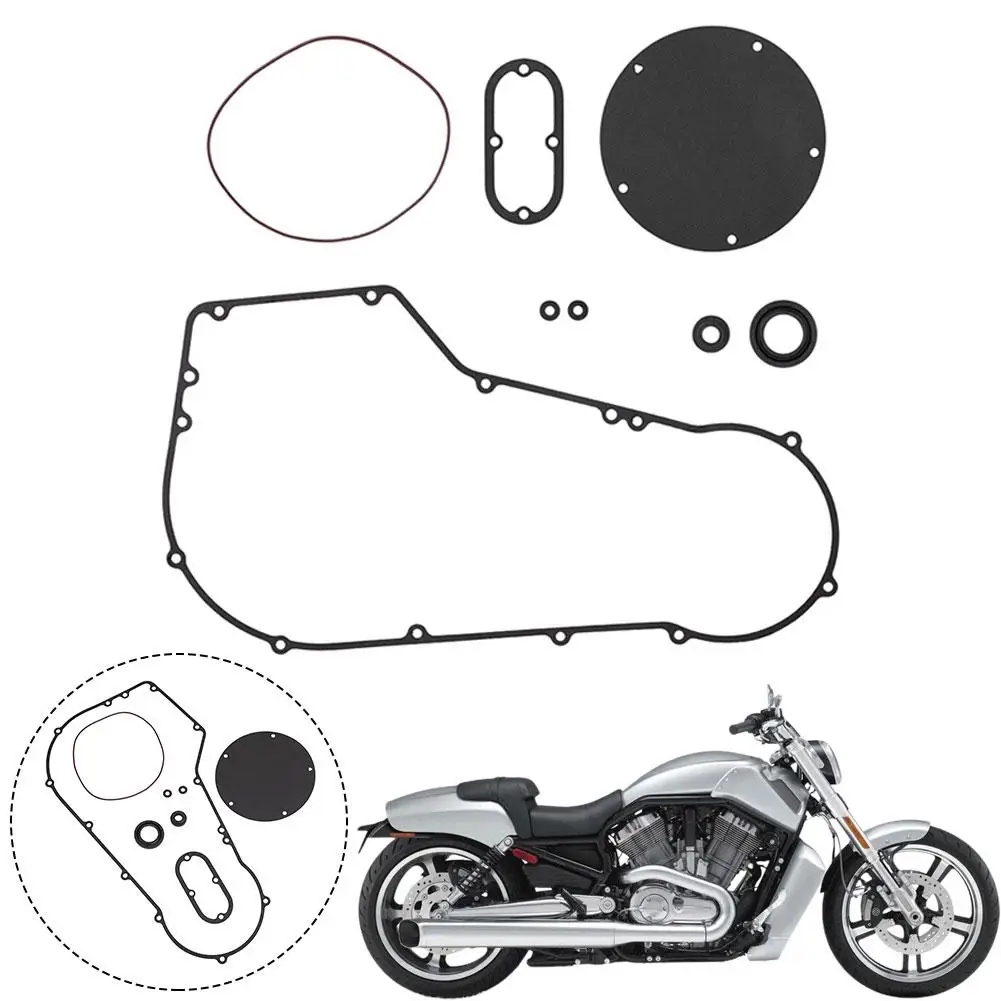 Motorcycle Engine Complete Cylinder Gasket For Harley Shovelhead 4-Speed 1966-1984 Primary Clutch Cover Gasket Seal Kit H2C4