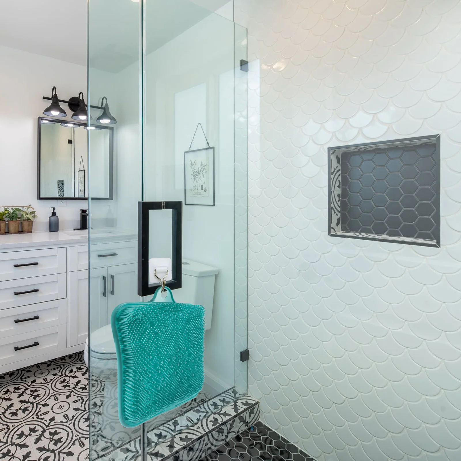 1개 실리콘 마사지 발 패드 각질 제거 샤워 발 스크러버 브러시 발 클리너 마사지기 침술 마사지 패드