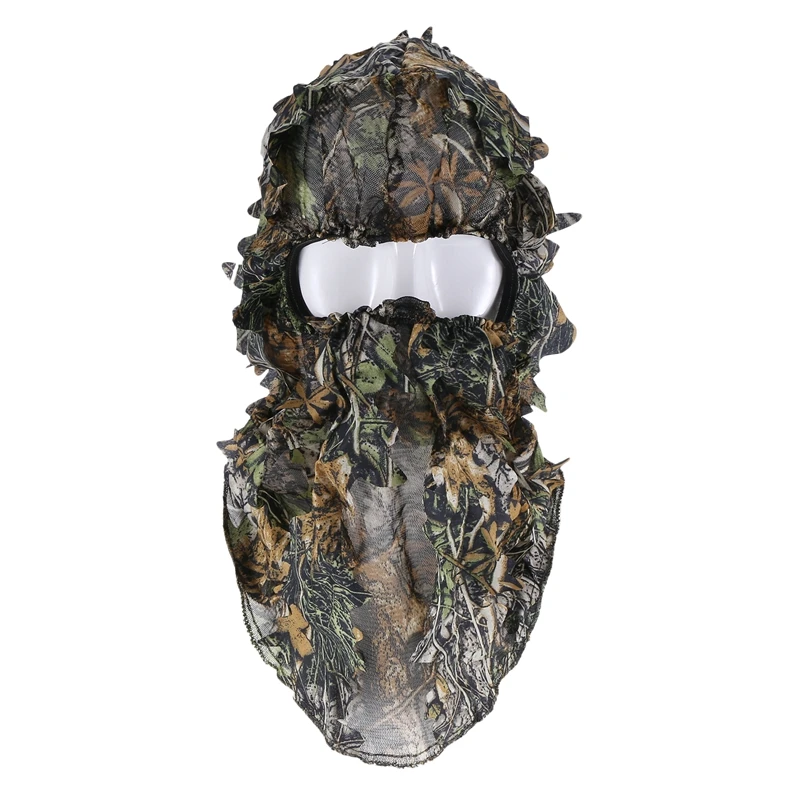 Camouflage Hunting Leafy 3D Face Mask Hood Outdoor Hunting Fishing Headgear Camo Hat