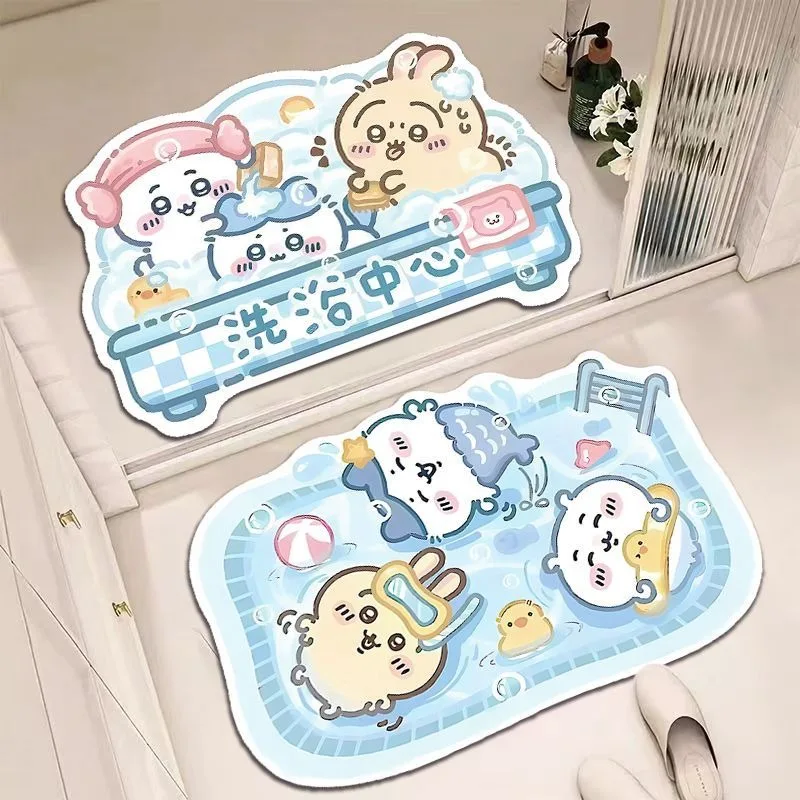 【MINISO】Chiikawa Tappetino da bagno Chiikawa Tappetino in velluto di cristallo Tappetino da bagno Cartoon Cute Sweetness BFF da donna