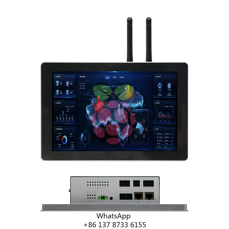 Industrial Panel PC Raspberry Pi Broadcom BCM2712 Quad Core IP65 Waterproof HMI Touch Screen All One PC With 2-16GB RAM