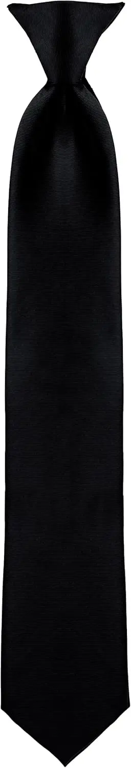 

Clip on Ties for Men - Premium Black Solid Color Clip On Tie