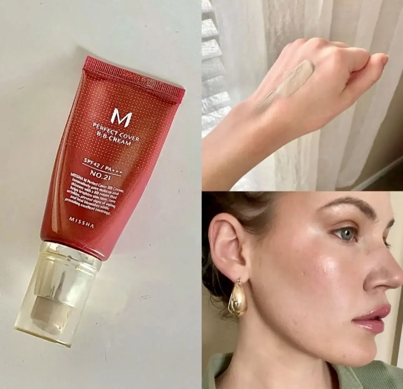 50ml MISSHA Corretivo Reparador de Cobertura Total Branco Marfim Nº 21 Cor Natural Nº 23 Base Líquida M Perfect Cover BB Cream