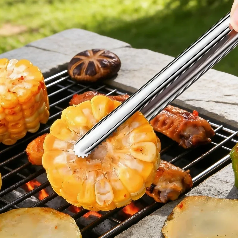 

Щипцы для гриля из нержавеющей стали с нескользящей ручкой для стейков и хлеба, кухонные принадлежности для вечеринок, инструменты для повседневного использования, аксессуары