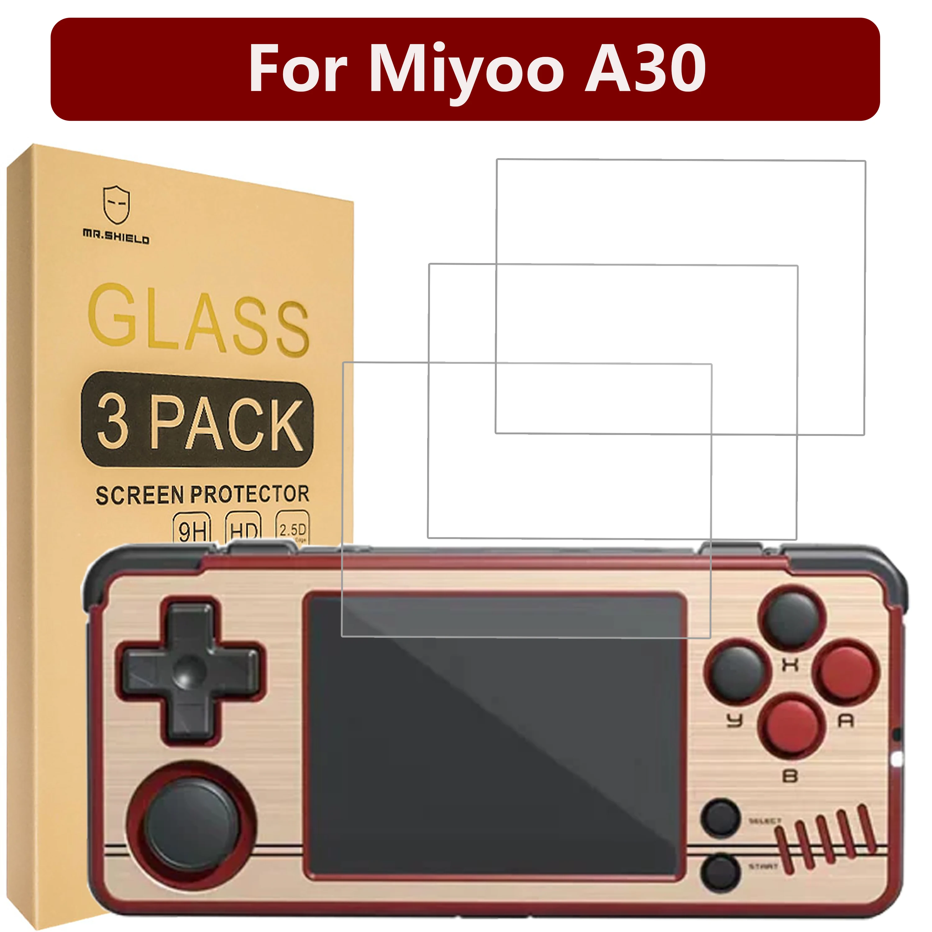 Mr.Shield Screen Protector compatible with Miyoo A30 [Tempered Glass] [3-PACK] [Japan Glass with 9H Hardness]