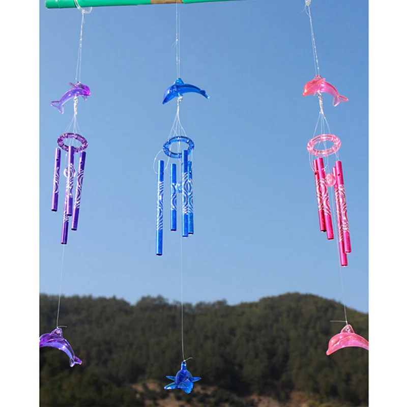 Delfin Kreatywny kryształ 4, metalowe rurki Windchime Wind Chime Home Decor