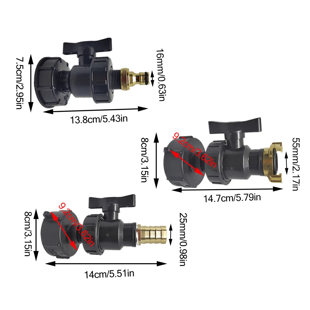 IBC Tank Adapter S60X6 To Iron Brass Tap Replacement Valve Universal DN60 Coarse Thread Hose Water Connectors Drain Adapter