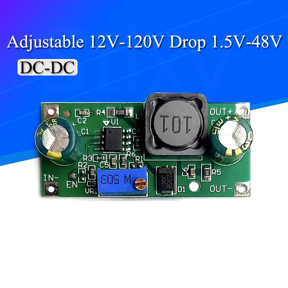 DC-DC12V-120V Drop 1.5V-48V Adjustable Step-down Module Electric Vehicle 84V60V48V24V12V5V