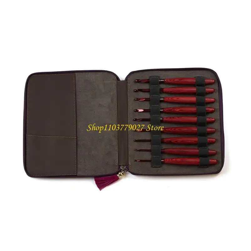 

C4DF 9Pcs Wooden Handle Crochet Hook Aluminium Crochet Hook Needle for Knitting Craft