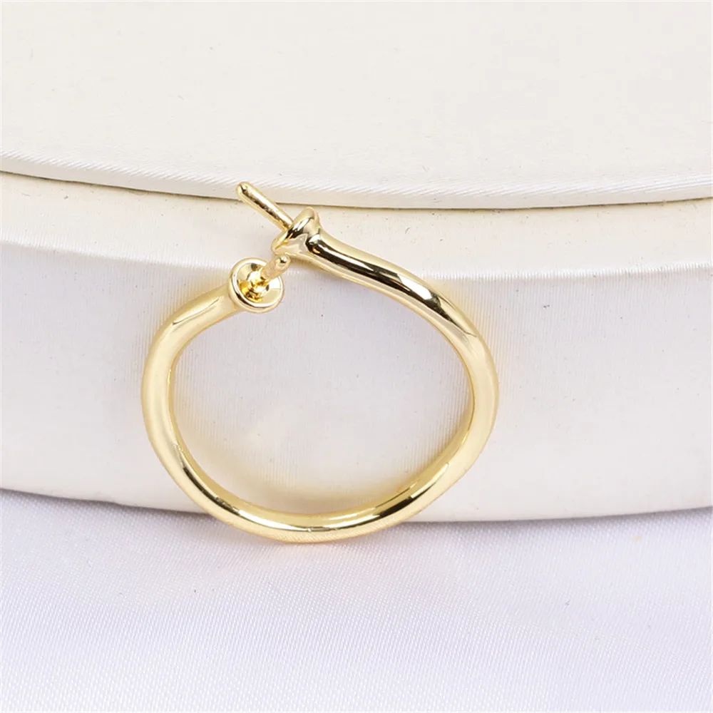 Domestic 14k Gold Plated Color Retaining Pearl Ring Holder with Adjustable Double Bead DIY Ring Accessories