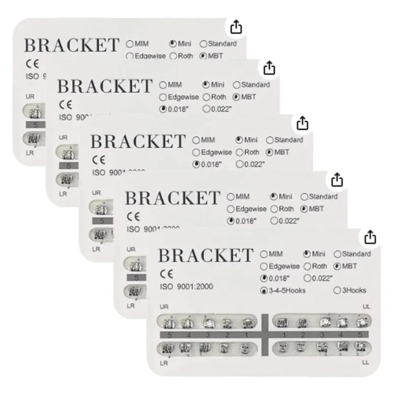 

5 шт. Стоматологические Ортодонтические Скобы 0,018 0,022 рот 3-4-5 крючков стоматологические металлические скобы мини стандартный слот обнимаемый