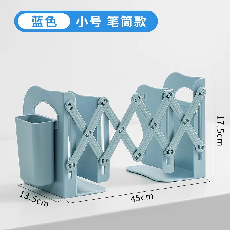 

Adjustable Bookends For Shelves Book Support Stand Set Retractable Bookshelf With Pen Holder Desk Organizer Office Accessories