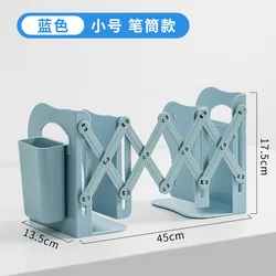 Bookends ajustáveis para prateleiras, Book Support Stand Set, Estante retrátil com suporte de caneta, Desk Organizer, Acessórios de escritório