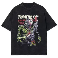 Vintage lavado clásico viernes 13, camiseta de manga corta con cuello redondo Y2k, camiseta para hombre, ropa nueva en Top y camisetas para hombre 50854