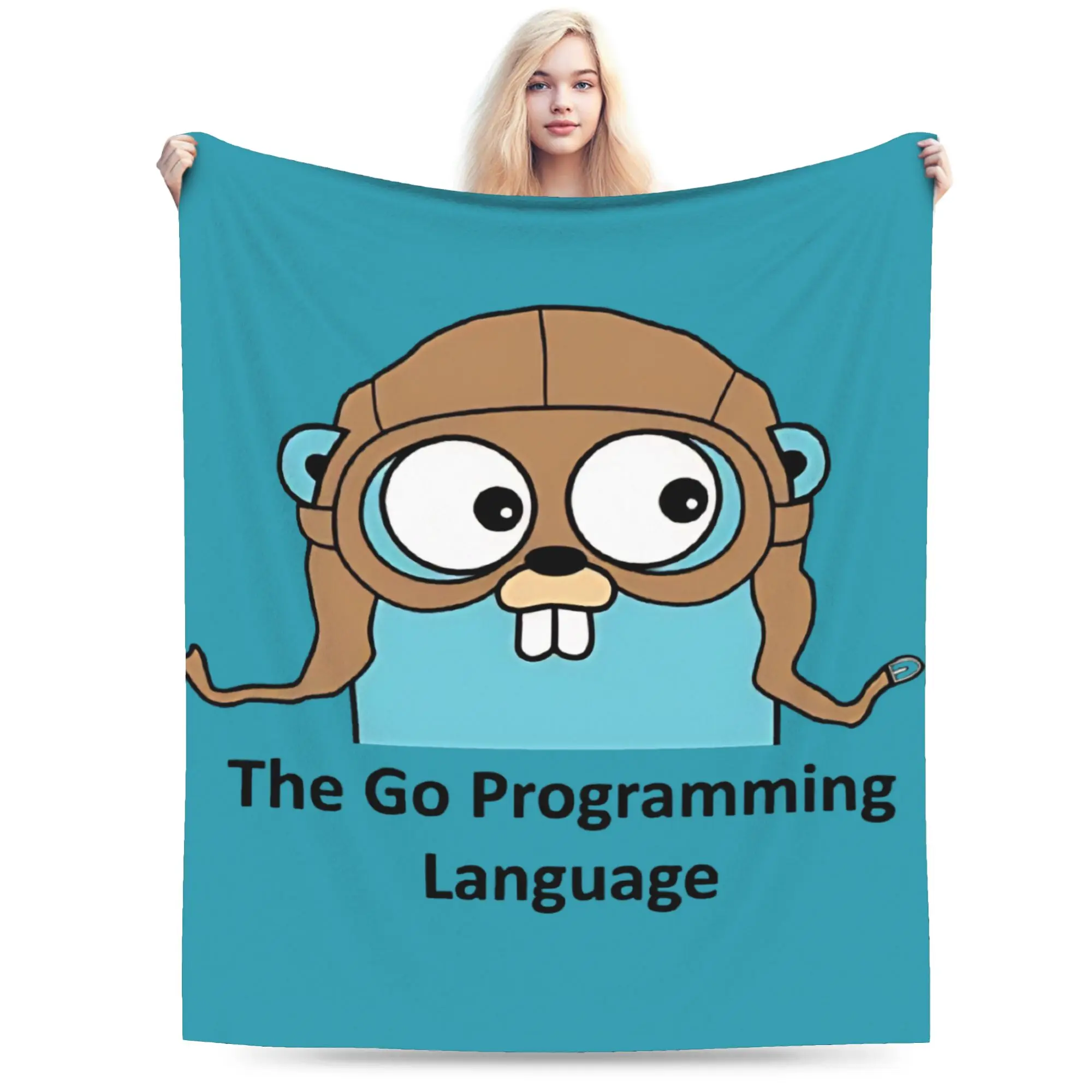Y2K Go GoLang Gopher Programming Language  Blankets Ultra-Soft Flannel  Relax Throw Blankets Machine Washable