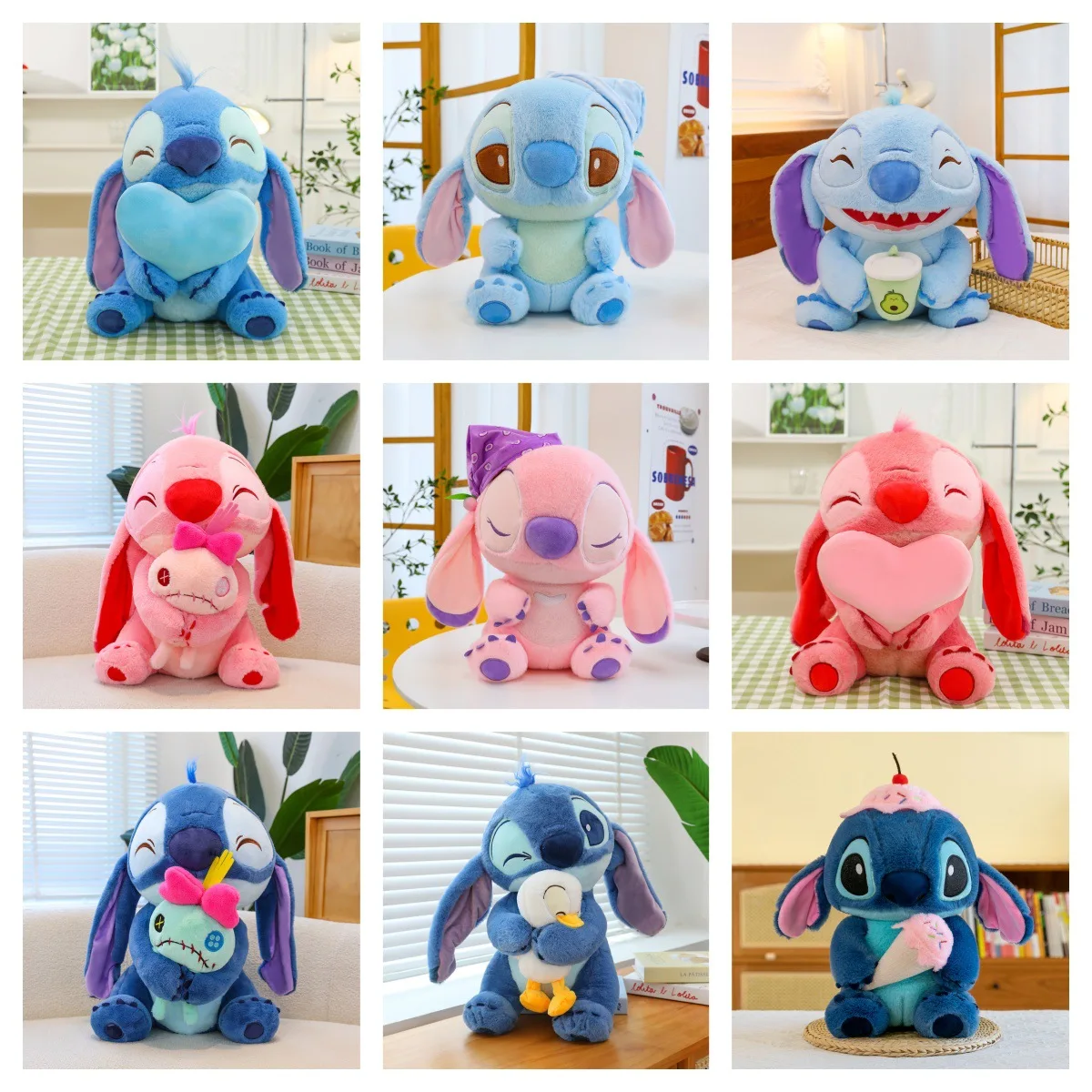 Disney Big Size Hold Duck Stitch Plush Toy Cute Stitch Holding Duck Dolls Rabbit Embrace Love Stitch Doll Pillow Xmas Gifts