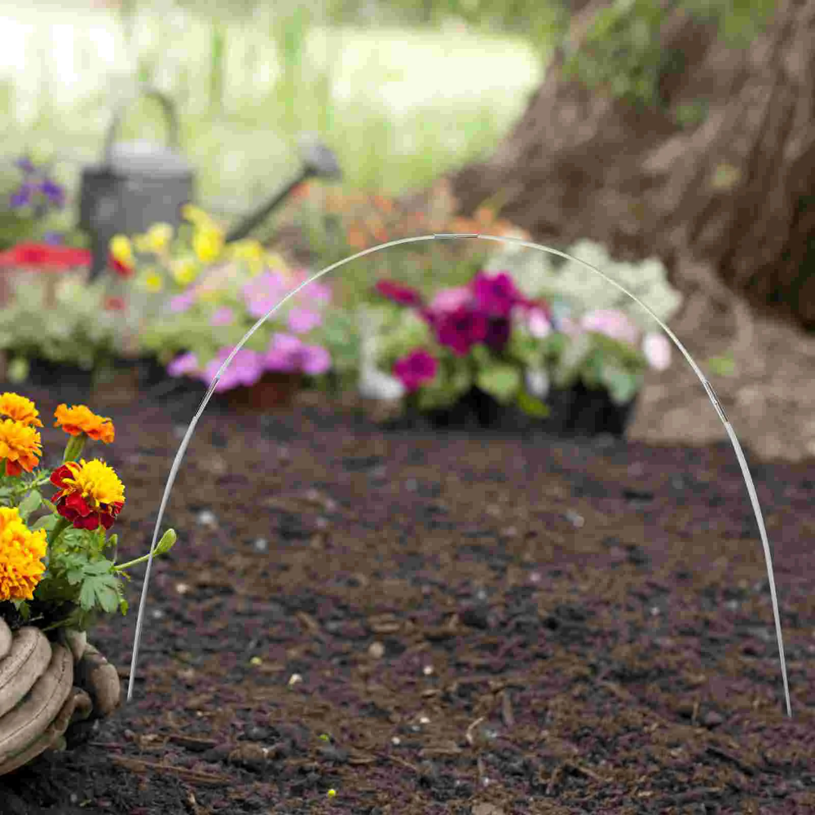 Plant Support Stakes Garden Hoops Grow Tunnel for Raised Beds Hook Planting Gloves: Nylon and Rubber Ring