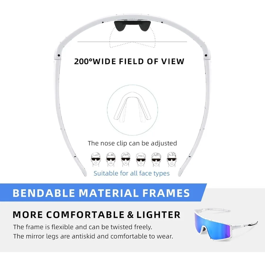 Polarized Sunglasses for Men Women Youth Sports Baseball Cycling Running UV400 Protection Sun Glasses with AntiReflective Coati