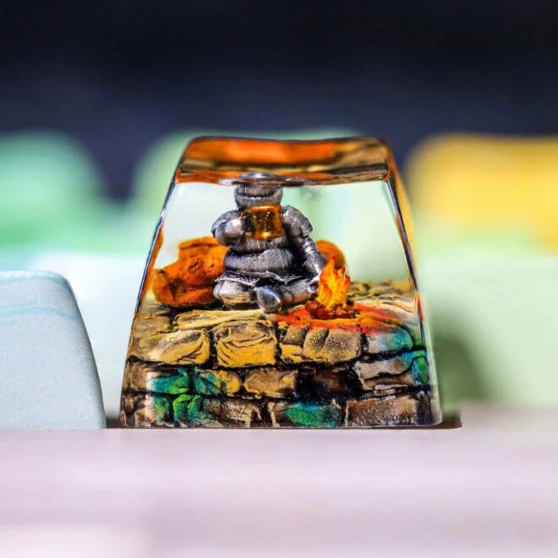 Customized Resin Keycap Creactive Art Keyboard Decoration Movies Figure 3D Landscape Replaceable Keyboard Keys
