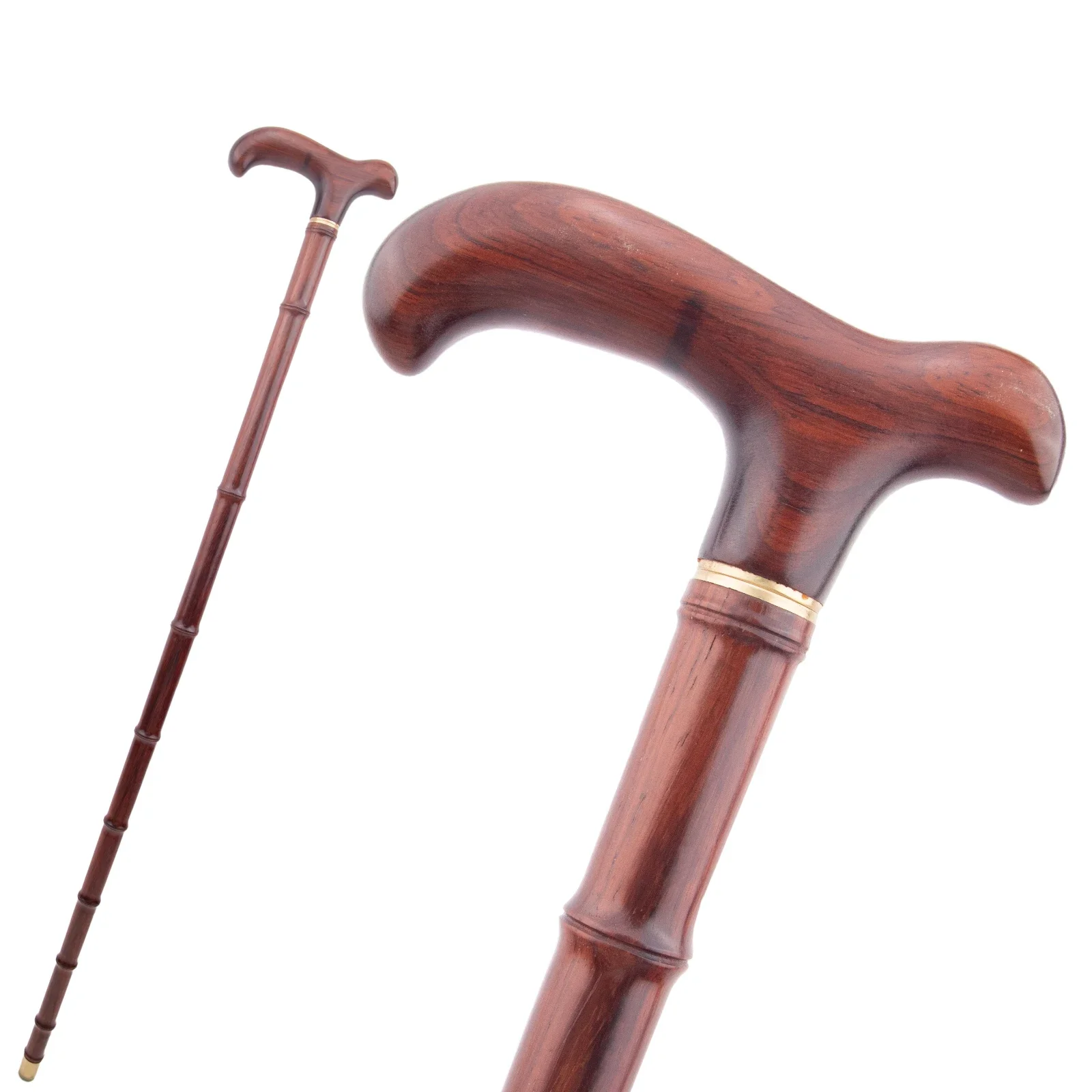 

Red Wooden Single Bamboo Joint Fashion Walking Stick Decorative Cospaly Party Walking Cane Halloween Crutch Wand Crosier 94cm
