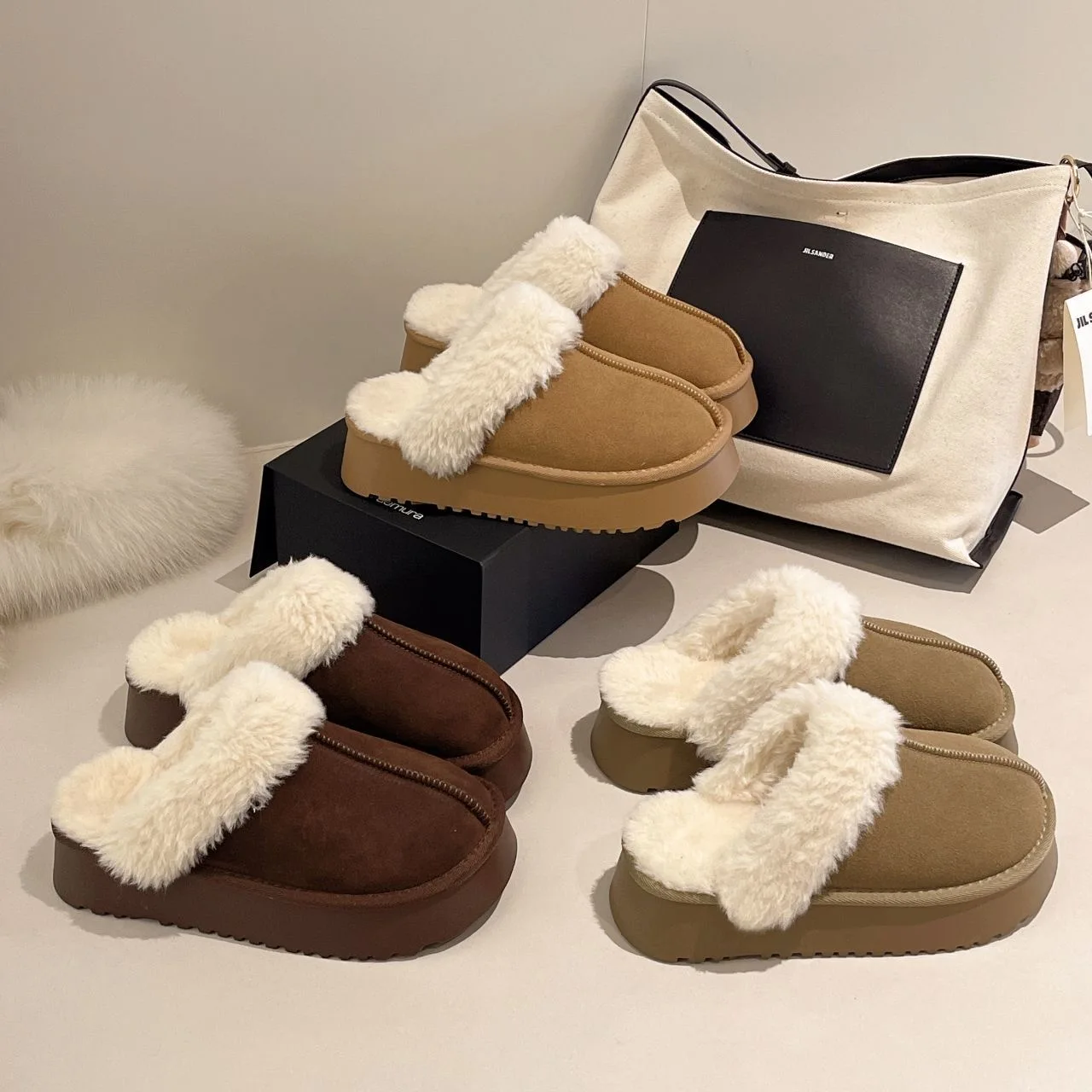 أحذية الثلوج الدافئة ذات النعل السميك للنساء لشتاء 2025 فرو سميك دافئ متكامل مريح مقاس كبير أحذية ماو ماو ماو. #5