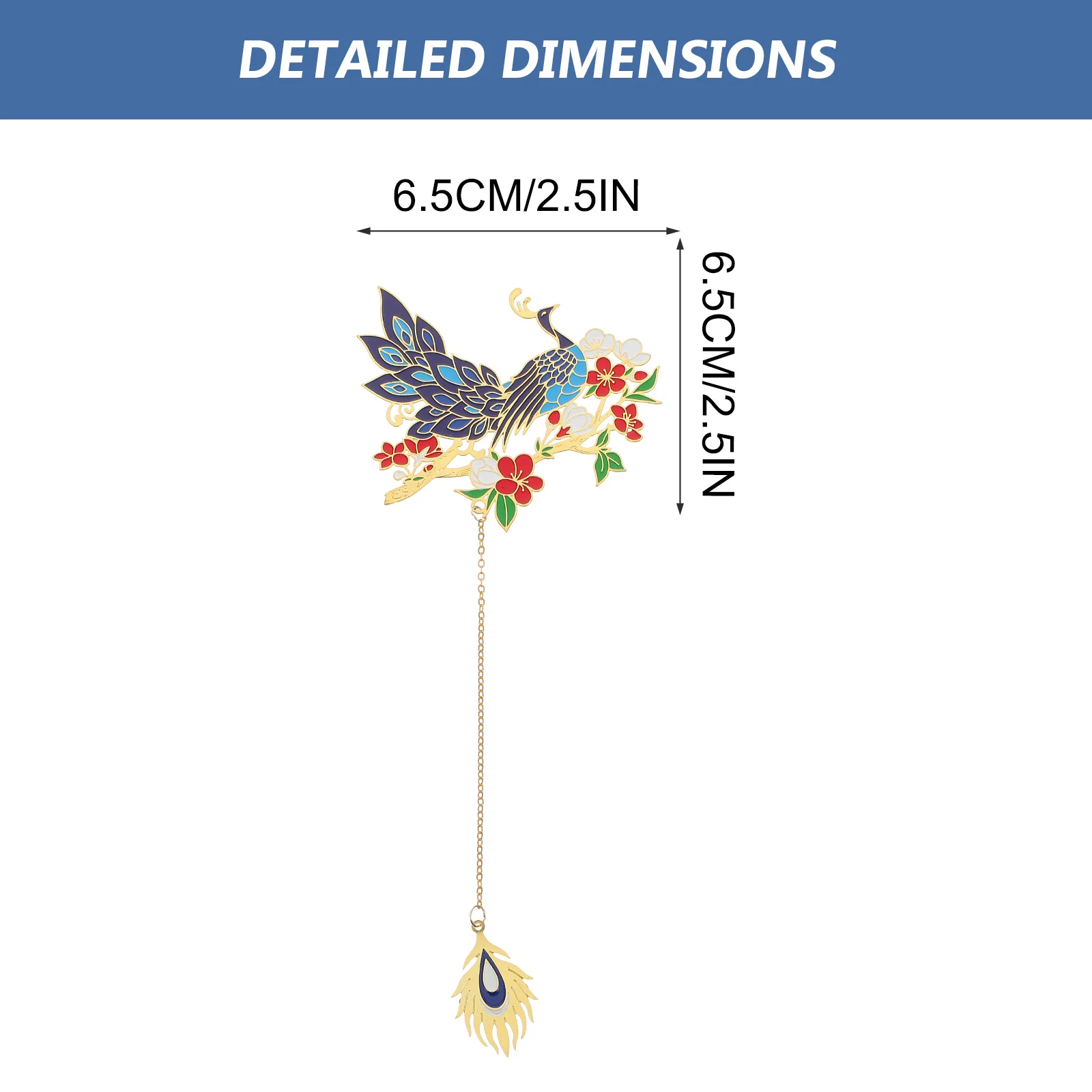

Vintage Bookmarks Decor Elegant Bookmarker Ornament Decorative Copper Exquisite Peafowl Metal Page-marker