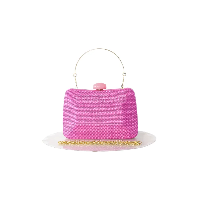 

Dinner Bag Fashion Square Acrylic Head Clutch Bag Straw Banquet Acrylic Square Straw Clutch - Fashionable Banquet Bag For Women