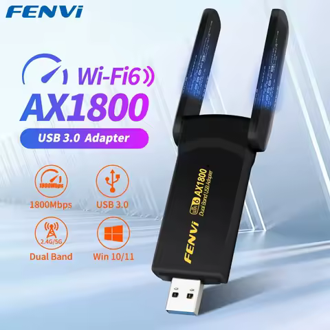 FENVI 1800Mbps WiFi 6 USB 어댑터 듀얼 밴드 2.4G/5Ghz 무선 WiFi 수신기 USB 3.0 동글인터넷 카드 노트북 PC 승리 10/11