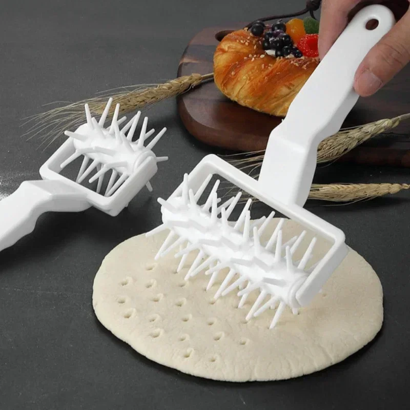 Pastry Dough Rolling Pin Punch Embossing Roller Pie Crust Hole Maker Pizza Baking Rolling Tool Kitchen Cooking Baking Accessorie