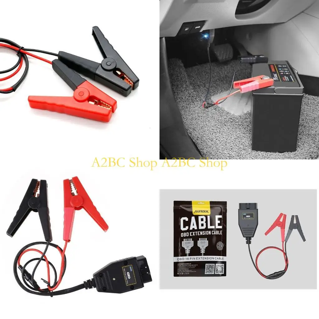 

A2BC BT-30 CAR Аварийный пилотный инструмент Поправочный шнур зажим зажима батарея OBD Адаптер