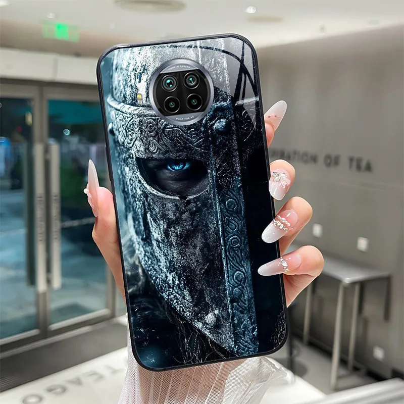 Schöne Blume Niedliche Cartoon-Katzen Hülle Für Xiaomi Mi 10T Lite 10i 5G Gehärtetes Glas Handyhülle Schutzhülle Rückseite Hartschale