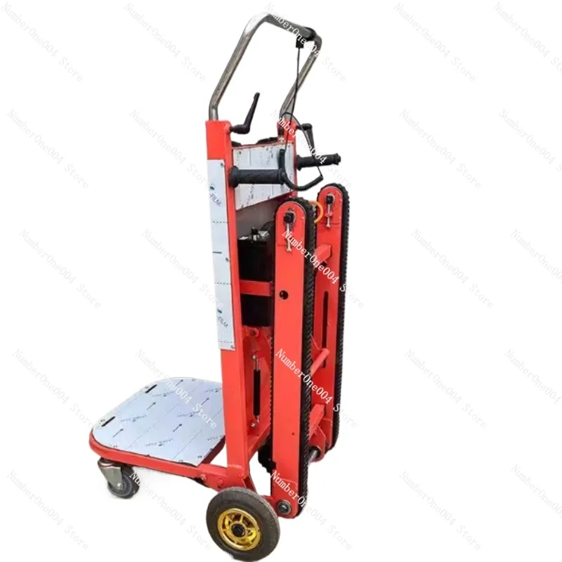 400KG Silent Electric Stair Climbing Vehicle Cargo Handling Cart Crawler-Type Up and Down Stair Climber Folding