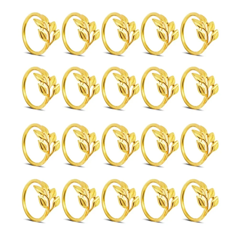 

20 Metal Napkin Rings With Leaf Pattern For Table Decoration Napkin Holders Suitable For Weddings For Dinner Parties And Events