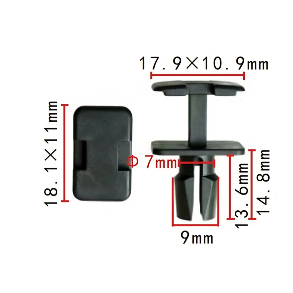 النايلون القلنسوة العلوي برشام دفع نوع التجنيب كليب لسيارات BMW E32 E38 F25 X3 51718195811 الزجاج الأمامي القلنسوة أو لوحة Scuttle #5