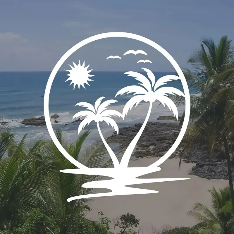 1pc schöne Strand landschaft Auto Aufkleber schönes Muster Vinyl Aufkleber selbst klebend abnehmbare wasserdichte Aufkleber