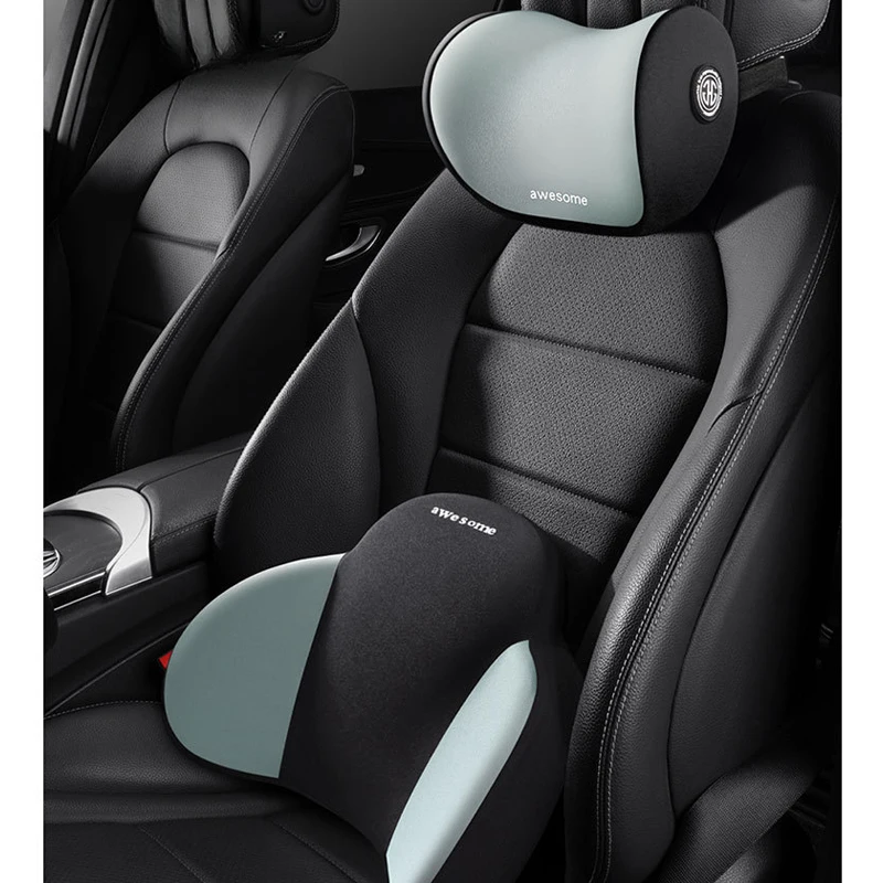 

High-grade Memory Foam Car Neck Pillow Protective Lumbar Back Support Breathable Car Headrest Cushion Relieve Stres Seat Support