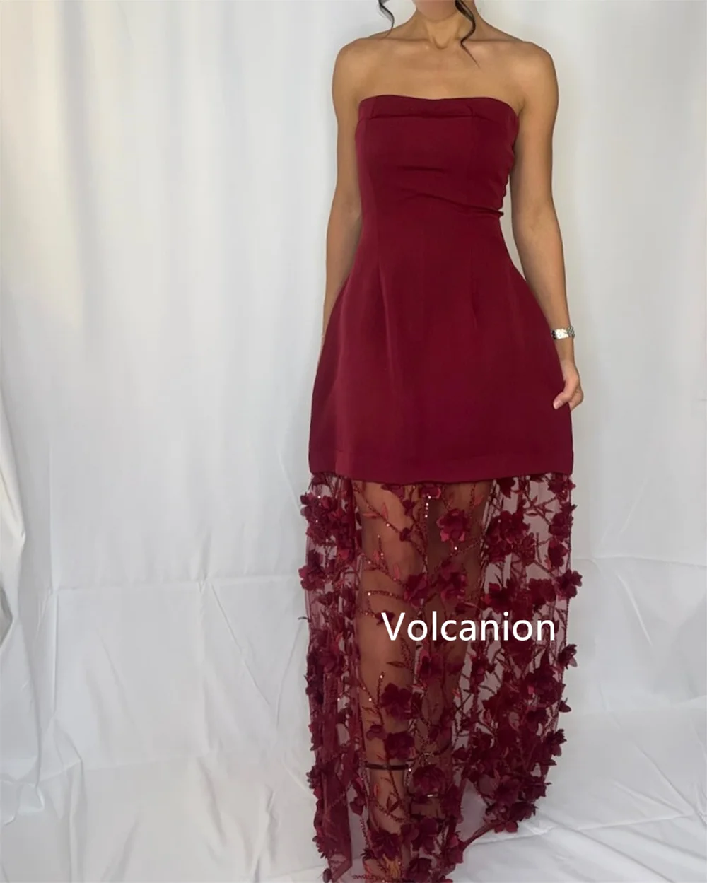 Jersey personalizado apliques A-line vestidos largos sin tirantes ocasión a medida fiesta moda elegante estilo moderno