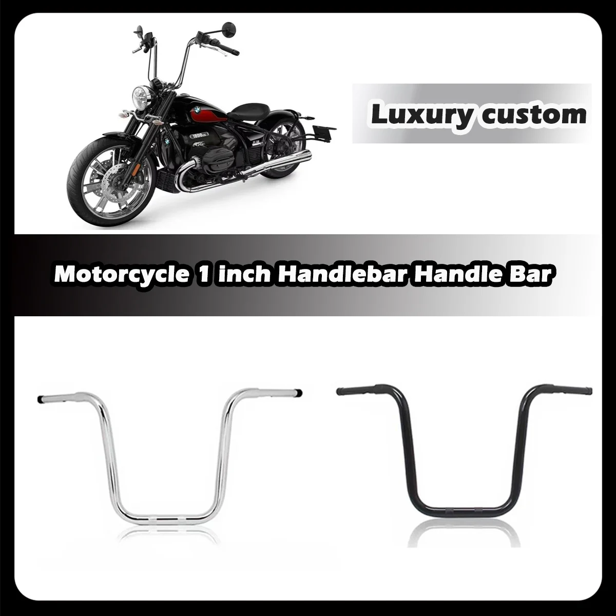 ZDQ Motorcycle 1 inch Handlebar Handle Bar 7/8'' 22mm Ape handlebars for BMW R18 7/8