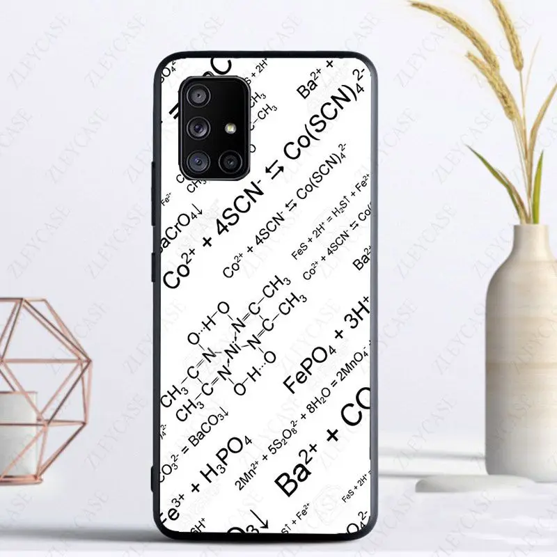 chemistry scribbles on white Cover For samsung Galaxy A53 A52S A14 A13 A21S A23 A24 A32 A33 A34 A40 A41 A50 A51 A71 A73 5G case