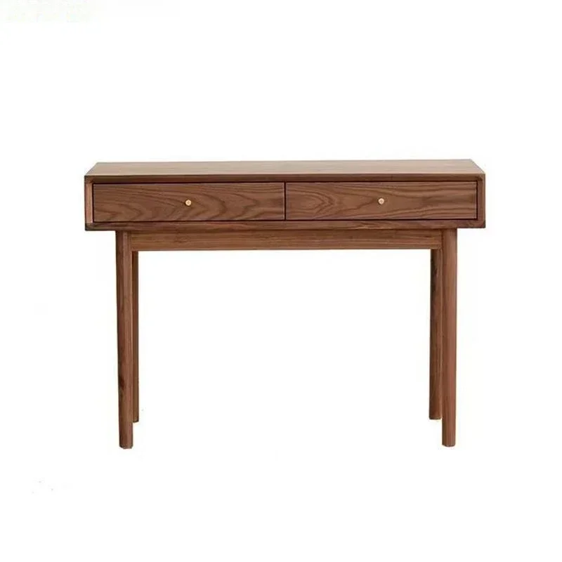 

Nordic modern simple black walnut dresser makeup table all solid wood bedroom simple small apartment