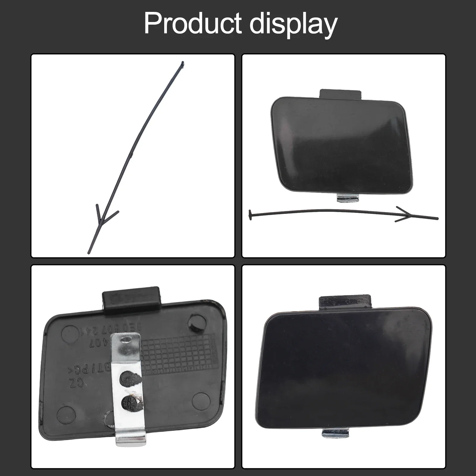 Tampa do gancho de reboque para veículo, 1 peça 8E 0807241   Acessórios preto pára-choques peças dianteiras spoiler tampa do reboque