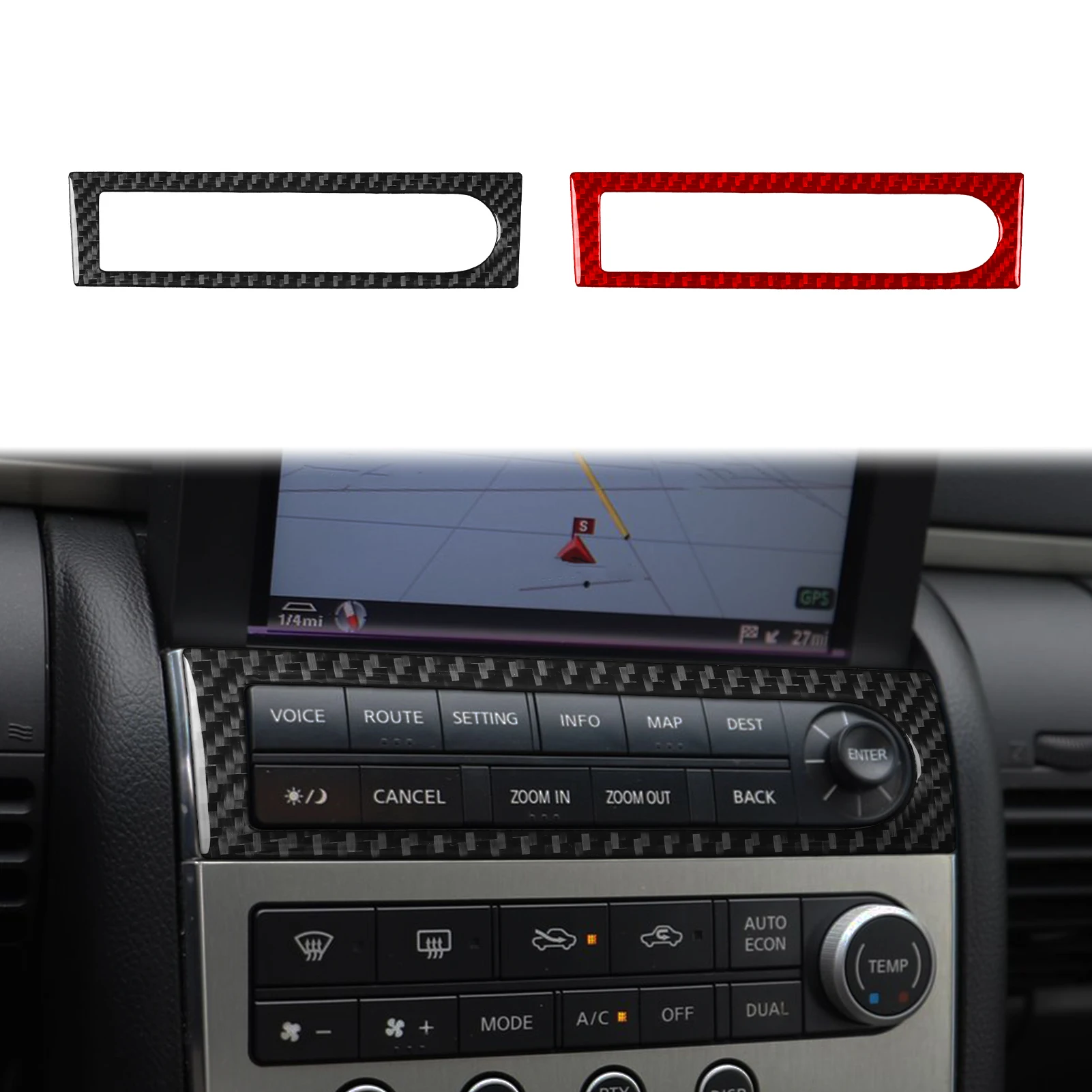 For Infiniti G35 2005-2006 Car Interior Trim Accessories Real Soft Carbon Fiber Stickers Navigation Screen Control Periphe Panel