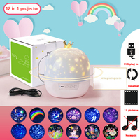 Galaxy Light Projector Star Night Light with Bt Speaker Remote Controller Rechargeable Rotate Led Lamp for Bedroom Decoration