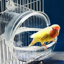 Bird Bath Box Bathing Tub Parakeet Convenient Bathtub Compact Cage Parrot Bidet Hanging For Plastic Bird external shower box