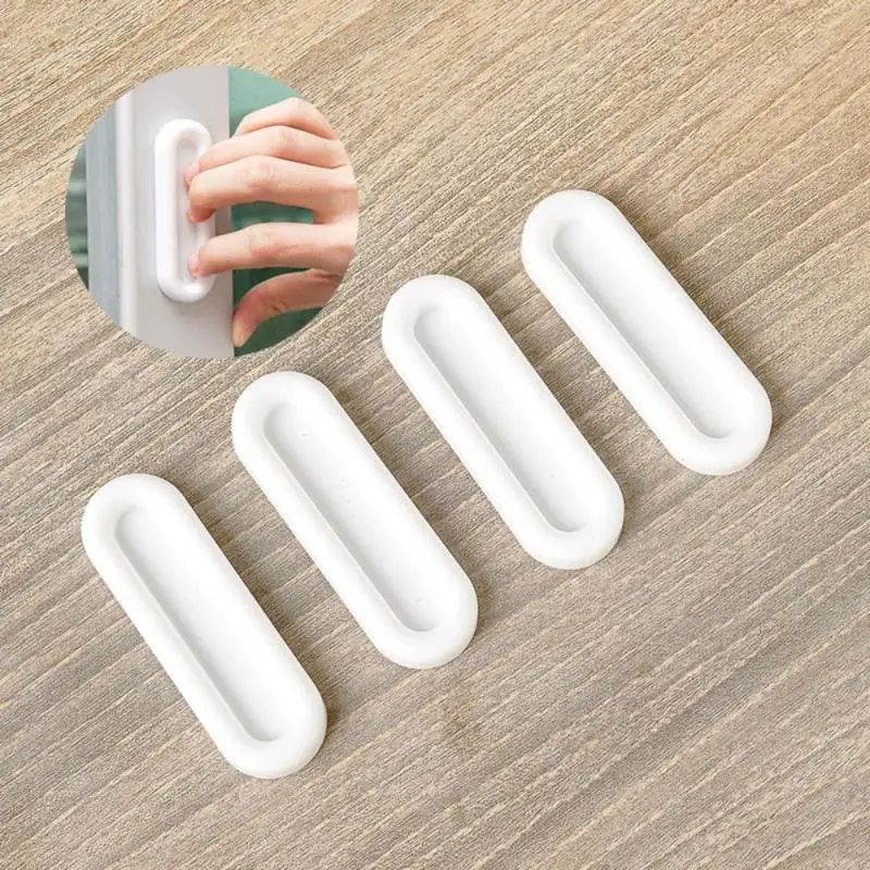 

Самоклеящиеся 4 шт. овальные ручки для дверей, стеклянных окон, ящиков, нескользящей ручки